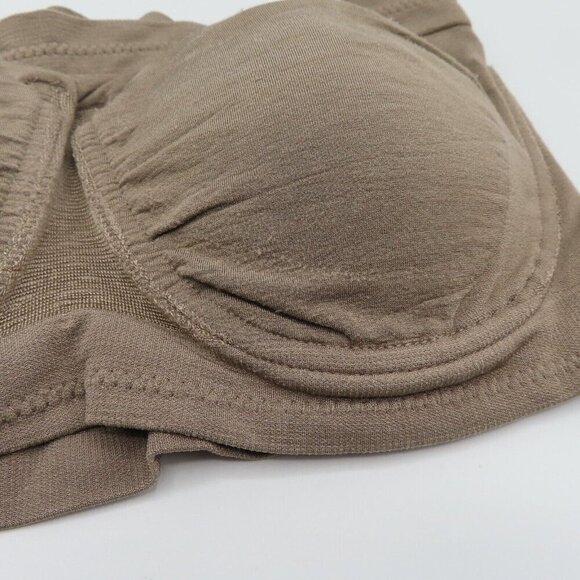 Rhonda Shear 1X Womens Plus Size Strapless Bra Bralette Taupe Underwire Padded - Picture 4 of 9